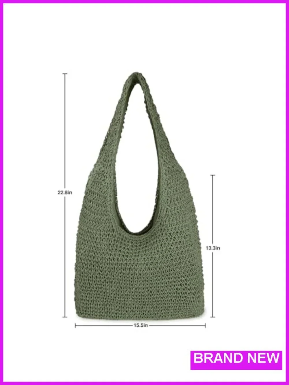 Large Handwoven Straw Beach Bag Tote Shoulder Hobo Bag for Summer